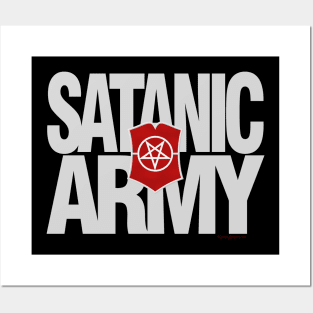 The Satanic Army - Pentagram Shield Posters and Art